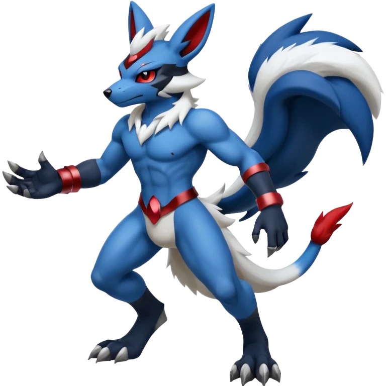 Mega lucario and Absol fusion full body emoji