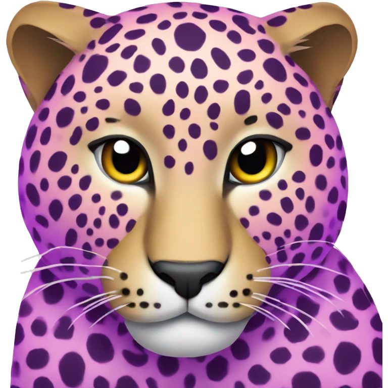 leopard with bright purple fur and pink spots emoji