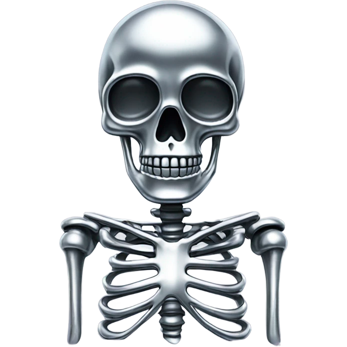 Skeleton made out of chrome emoji