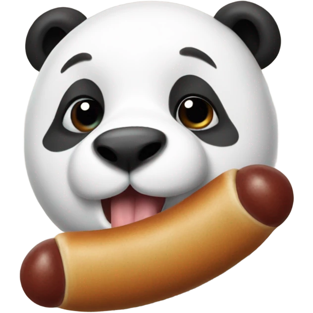 Panda with a sausage dog emoji