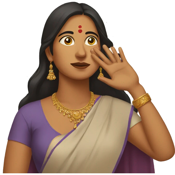 indian women with hand on her face looking up emoji