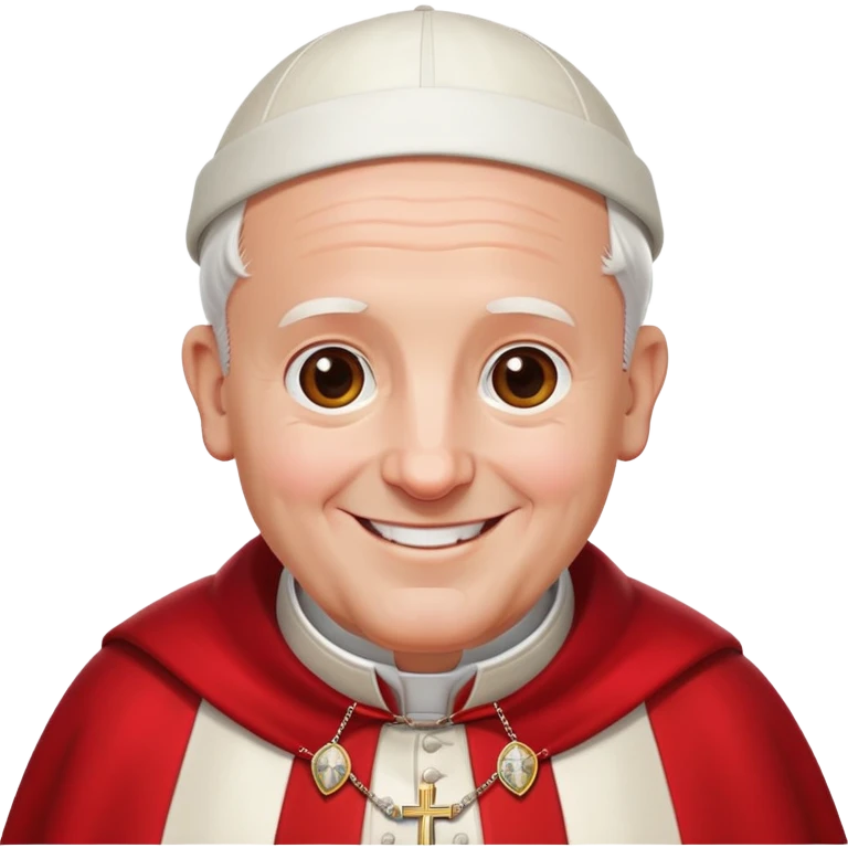 Pope waving and smiling, wearing red cape and white hat emoji
