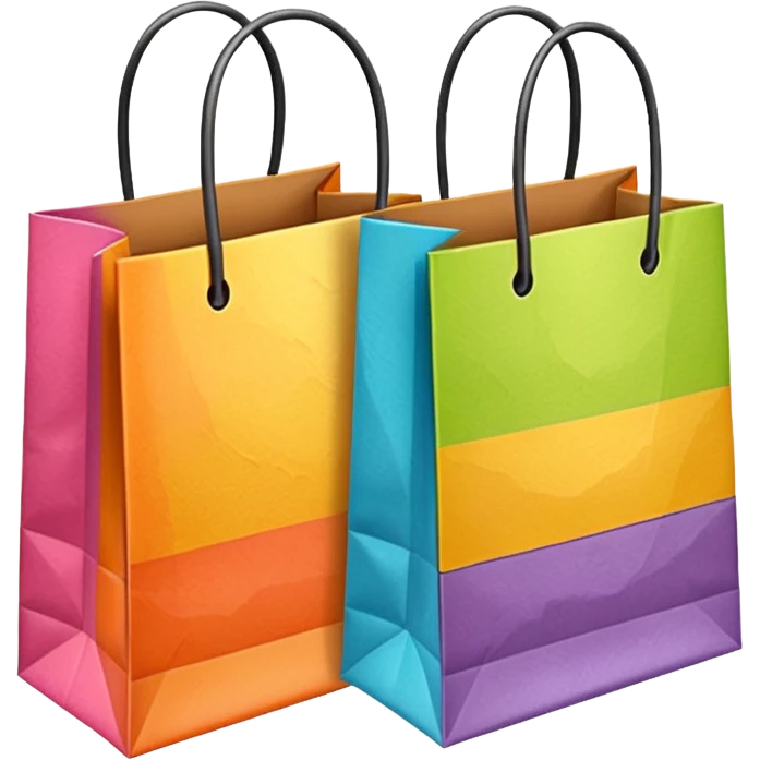 2 beautiful shopping bag with details emoji