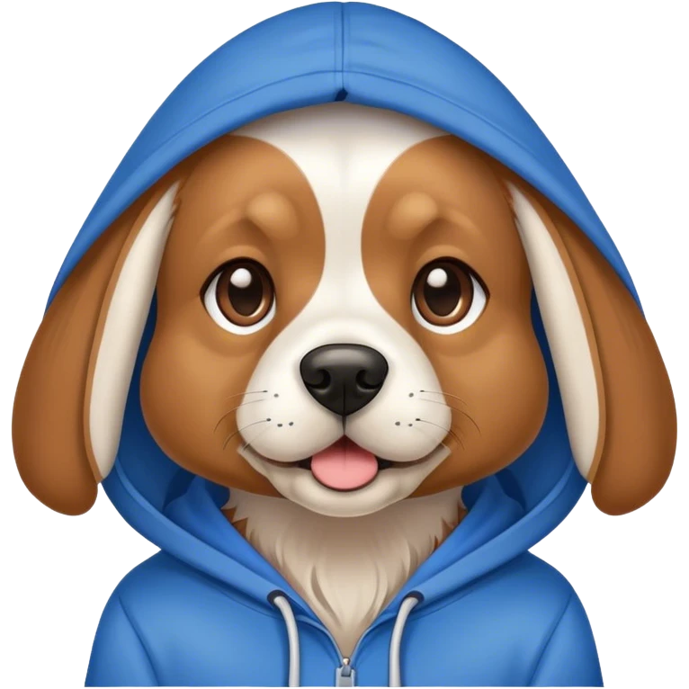 Dog wearing a hoodie emoji