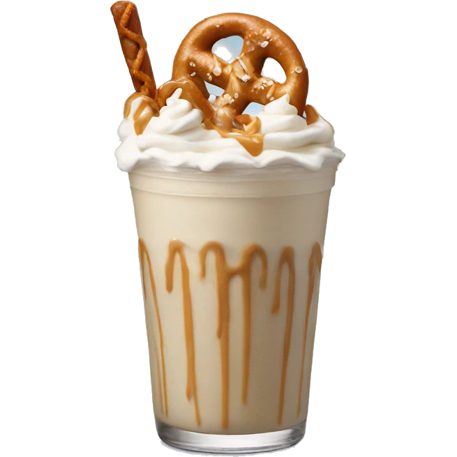 Salted caramel pretzel milkshake  emoji