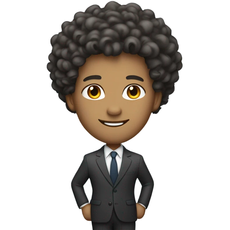 Curly hair boss emoji