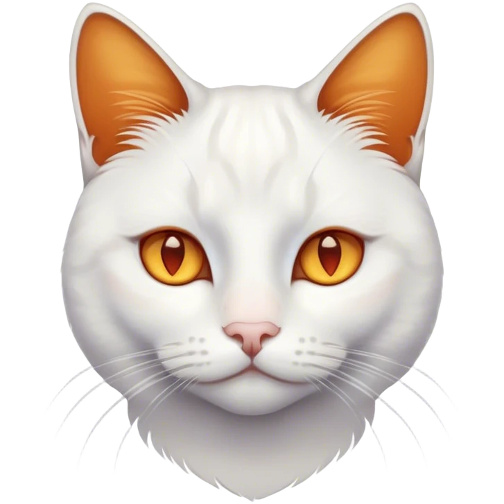 White cat with Amber-coloured eyes and ginger upper part of his head emoji