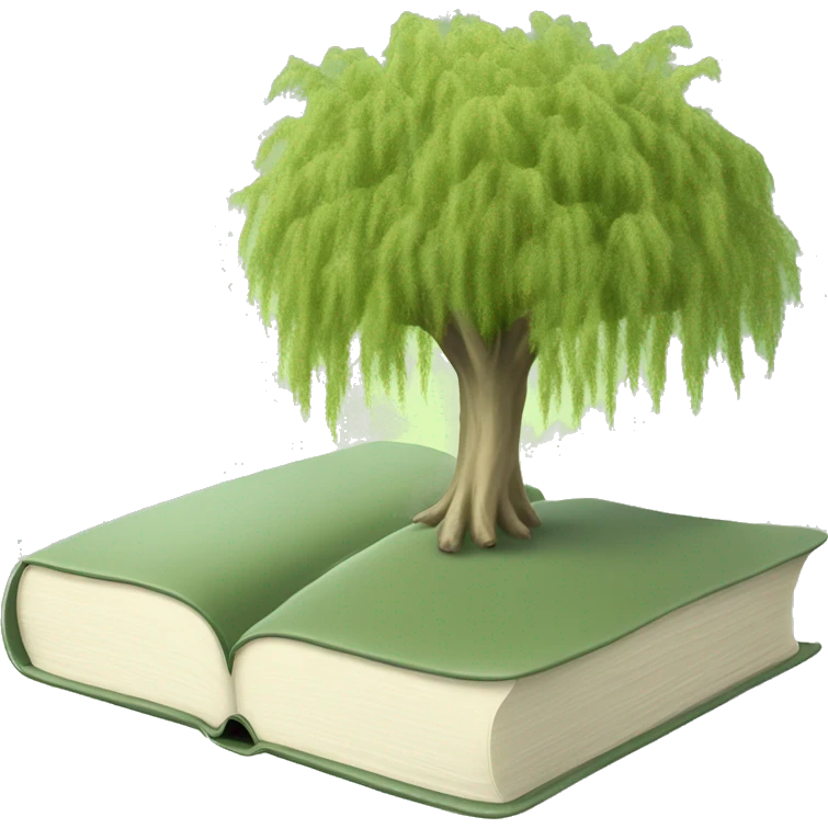 Light Sage green holy Bible with willow tree  emoji