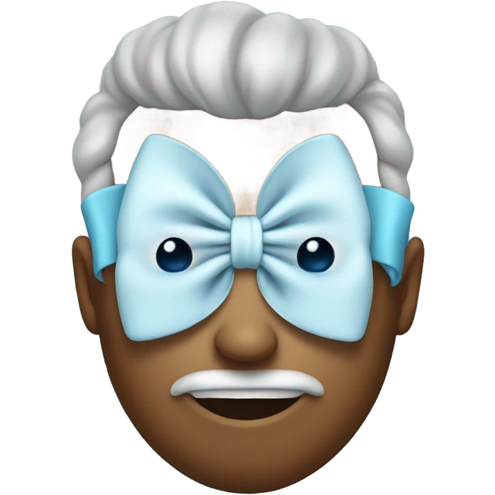Blue heart with white bow emoji