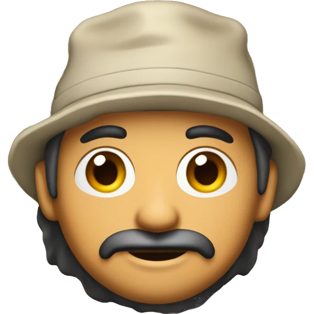 Hombre moreno con gorra con la letra C emoji