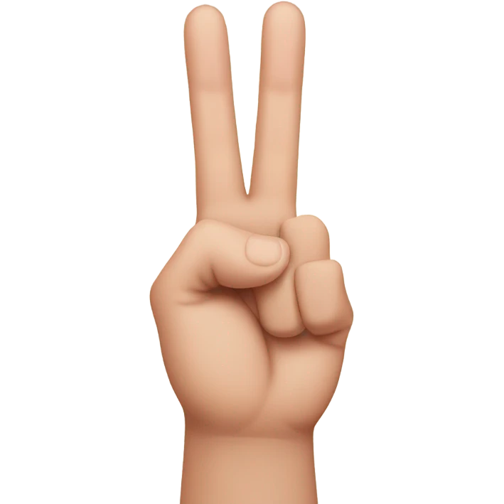 Peace sign with thumb out, so only fingers down are pinky and ring finger emoji