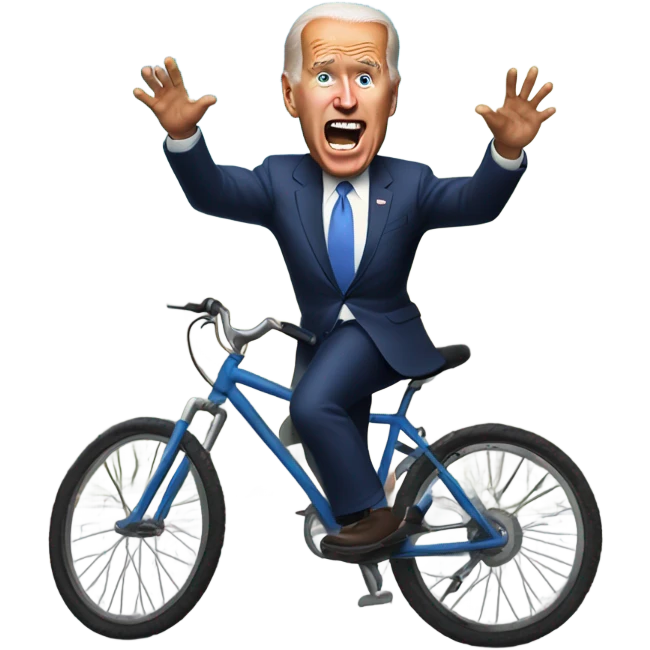 Joe Biden falling of his bike emoji
