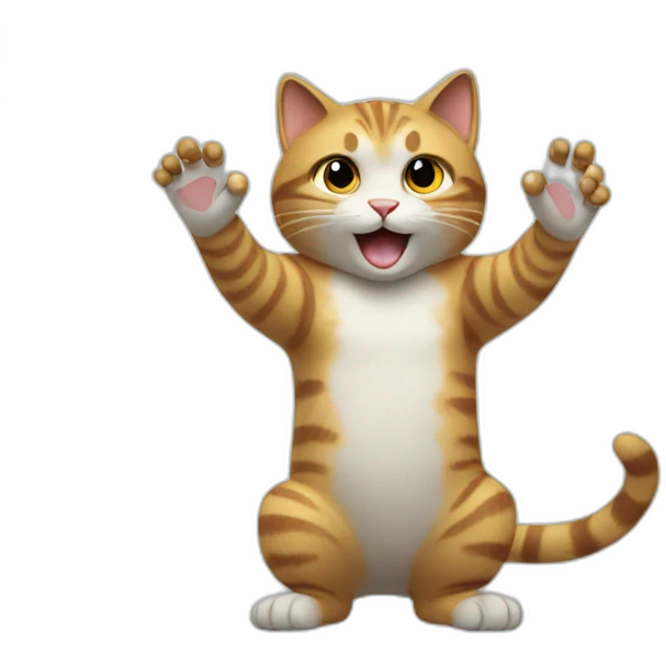 Cat doing high five emoji
