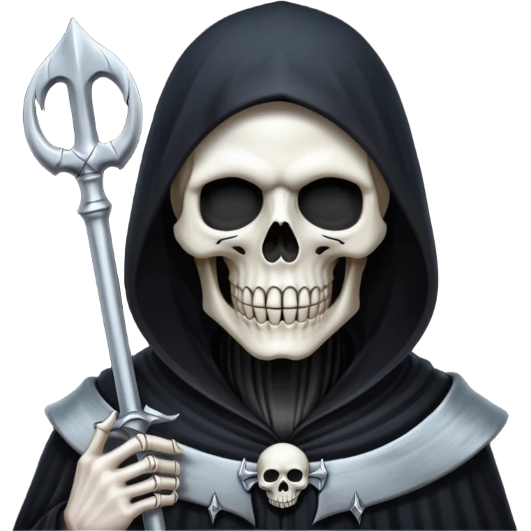 Silver skull Grim Reaper gothic  emoji