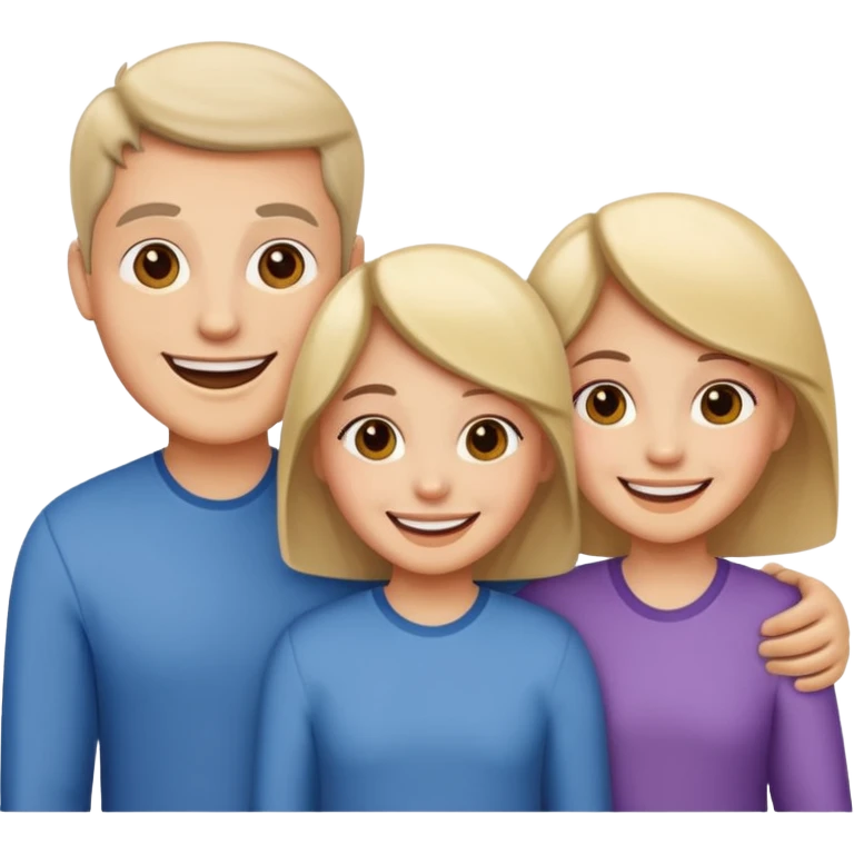 familia de tres mismo color de piel emoji