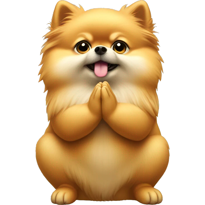 Pomeranian praying emoji