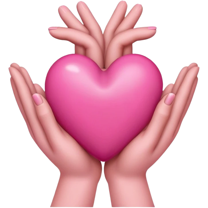 heart with brown hands, pink heart in middle emoji