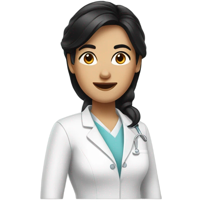 a woman dentist with dark brown redish black hair emoji