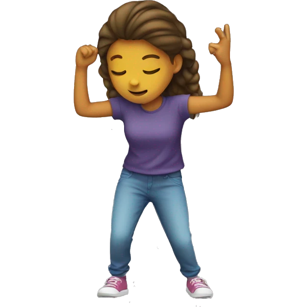A girl doing a DAB emoji
