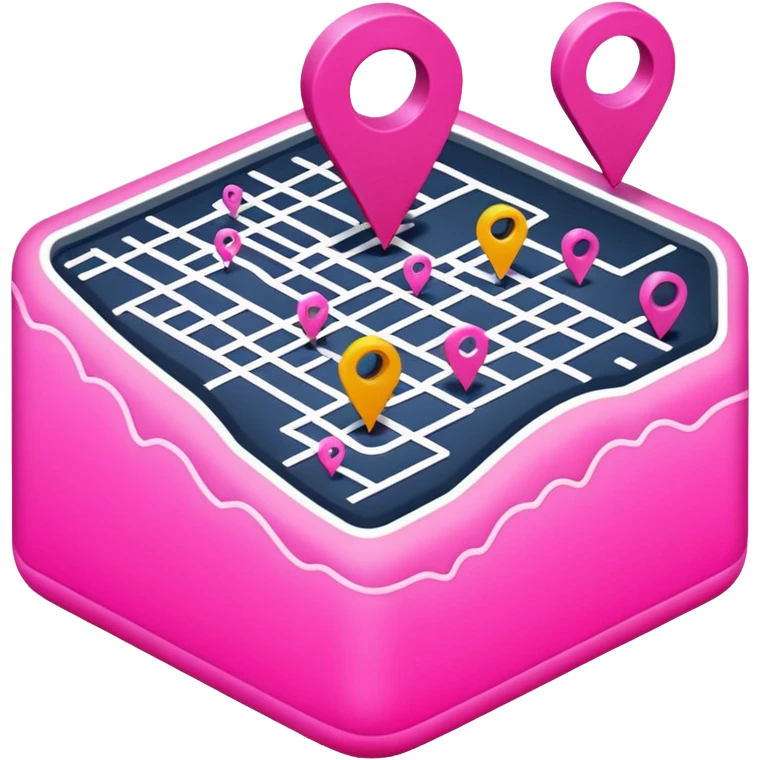 mix pink of a big gps map of the lines emoji