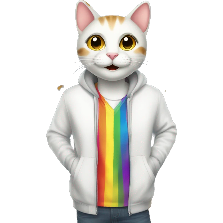 happy gay cat on a clothing shopping spree emoji