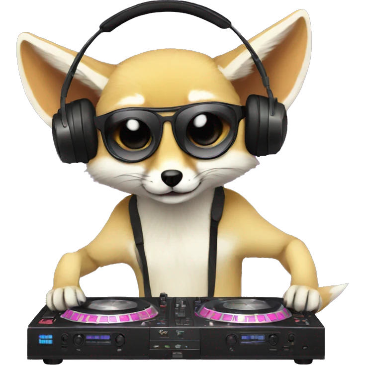 Fennec Fox as a DJ emoji