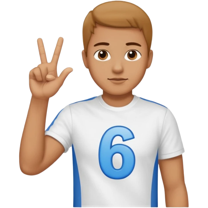 I need a 67 emoji. Like a male person doing six seven hand motion and the numbers 6 and 7 shld be on top of the 2 hands emoji