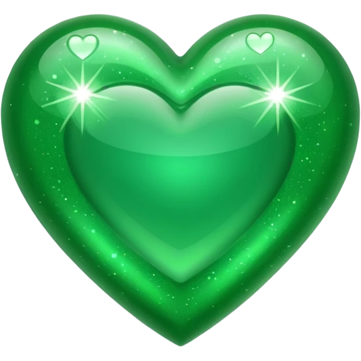 Green heart with sparkle emoji