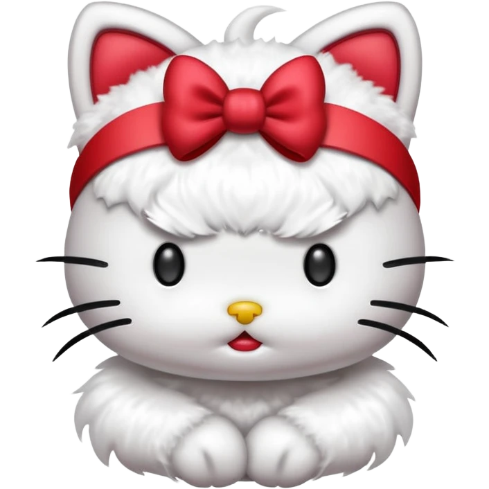 Hello Kitty with steam coming from ears, angry face emoji