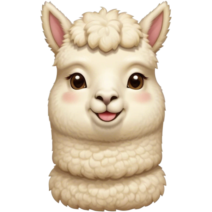 Meme-Worthy Cute Sleeping Cream Alpaca Portrait Emoji, Head resting peacefully with a contented smile, showcasing a delightfully robust build and a luxuriously soft cream fleece, eyes shut in a serene nap, Simplified yet hilariously adorable features, highly detailed, glowing with a soft, drowsy light, high shine, relaxed and utterly lovable, stylized with an air of playful laziness, bright and heartwarming, soft glowing outline, capturing the essence of a comically sleepy alpaca, so meme-worthy it feels like it could instantly become the next viral sensation of adorable slumber! emoji