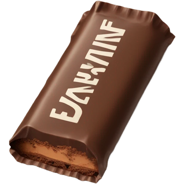 Chocolate bar with wrapper on half emoji