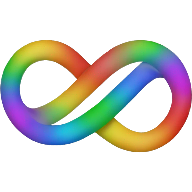 Rainbow infinity sign emoji