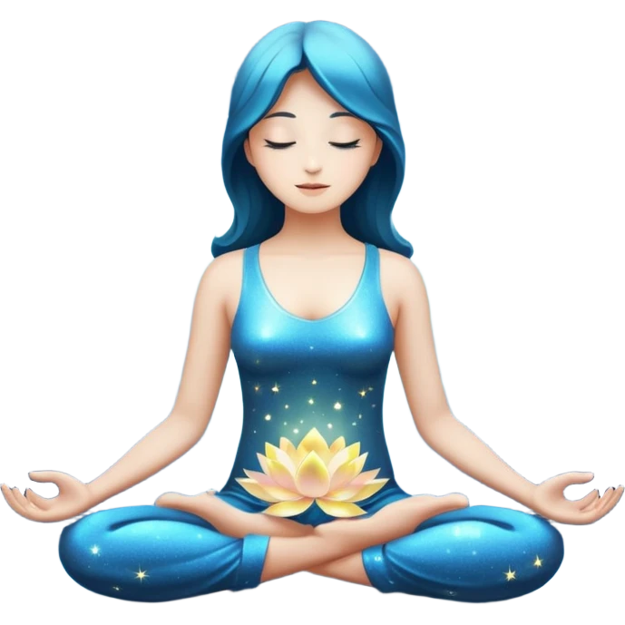 silhouette in lotus pose with sparkles emoji