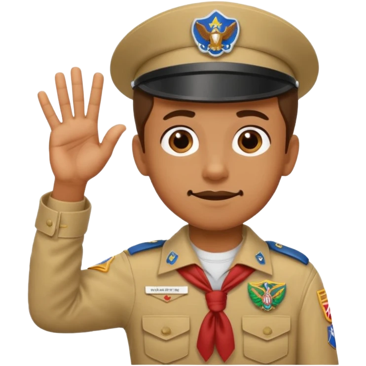 close-up of a hand making the boy scout three-finger salute emoji