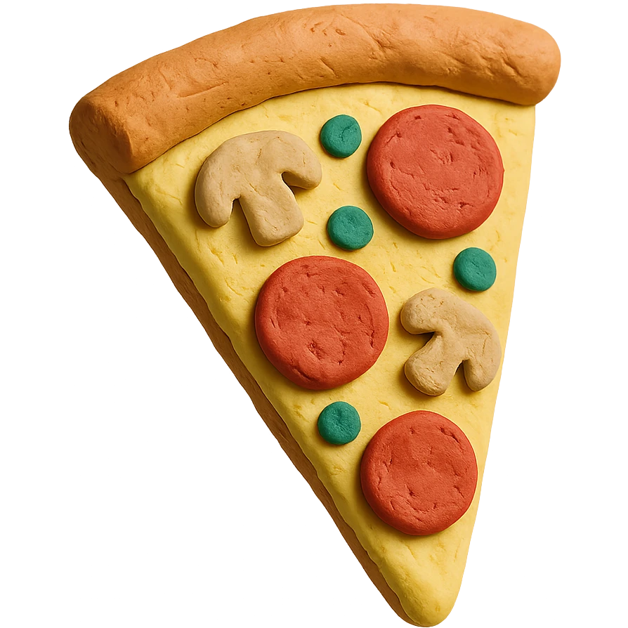 slice of pizza in claymation style emoji