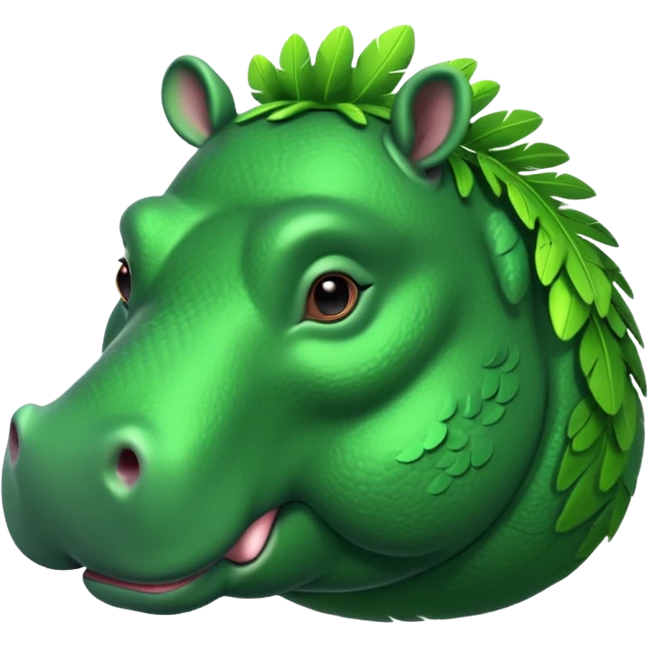 Green Feathered hipopotamus emoji