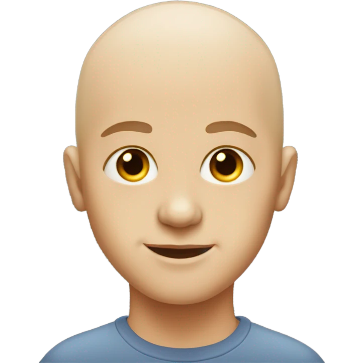 bald boy with glowing eyes emoji