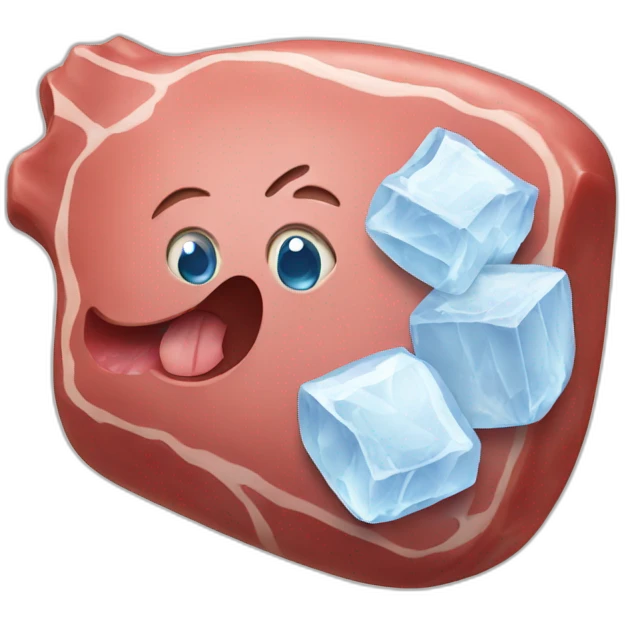 meat with ice cubes emoji
