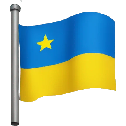Ukraine flag with black star in the middle emoji