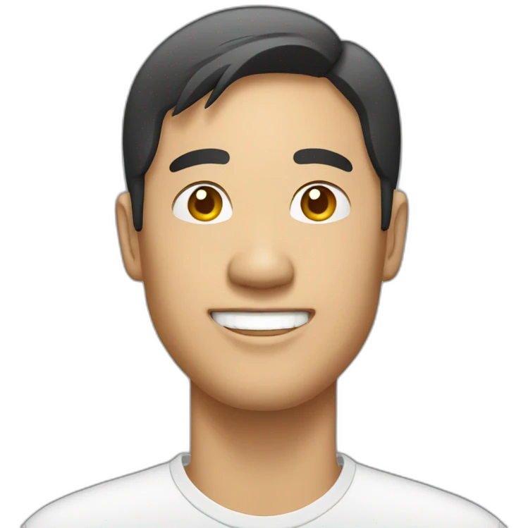 asian man on a computer emoji