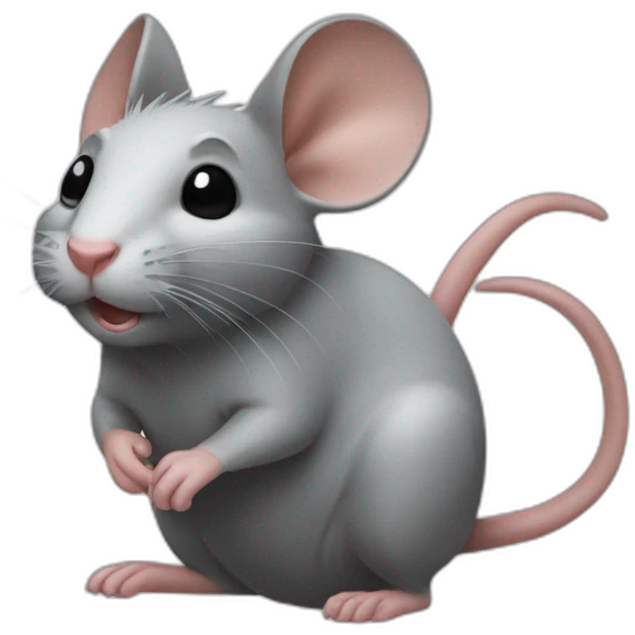 un rat avec des cheveu emoji