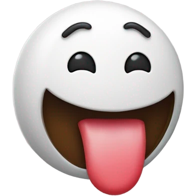 Smiling guy with his tongue sticking out with weird balls on the end emoji