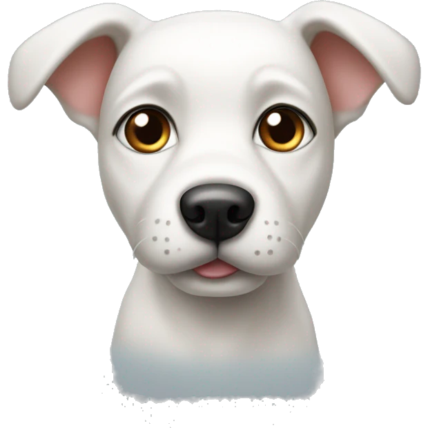 White puppy dog with brow ears head emoji