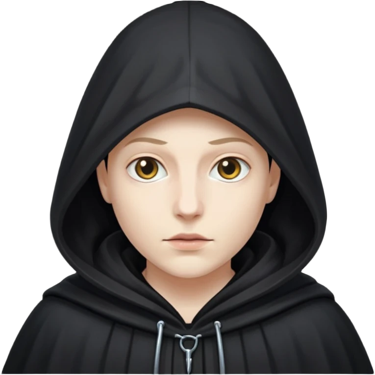 A shadowy figure wearing a hooded cloak emoji