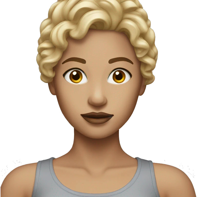 Model with dark blonde hair  emoji