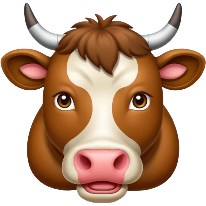 Vaca escocesa donde no se le ven los ojos emoji
