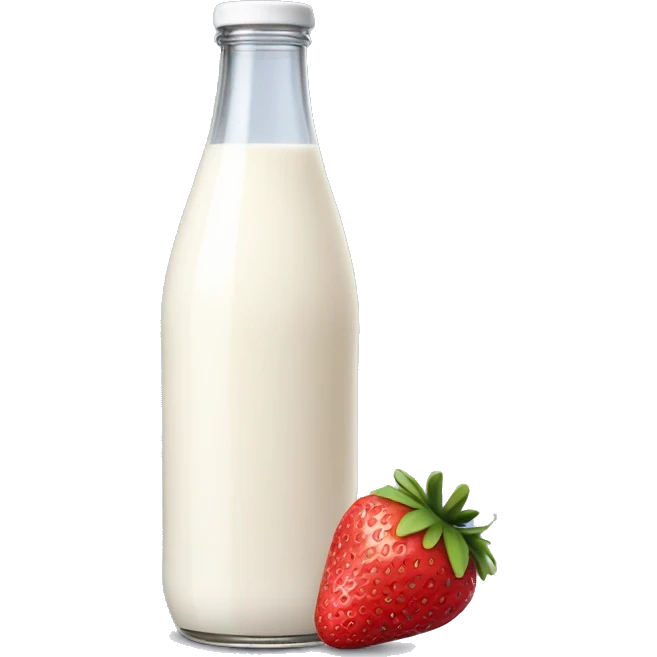 bottle of milk with strawberry banana flavor  emoji