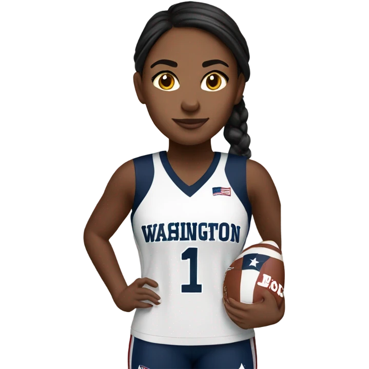 Girl wearing Washington commanders jerseys  emoji