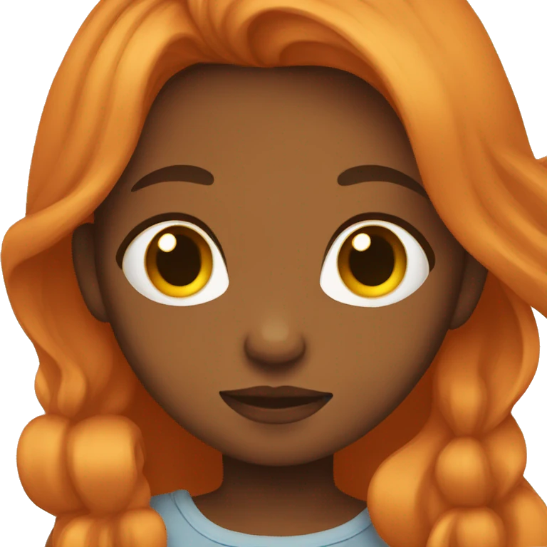 Girl with long orange hair holding baby boy with brown hair  emoji