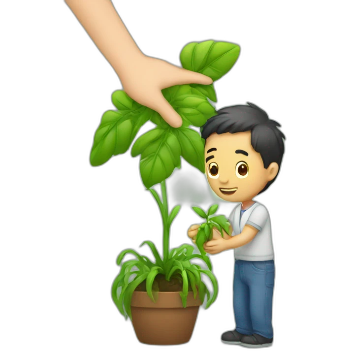 man petting a plant emoji